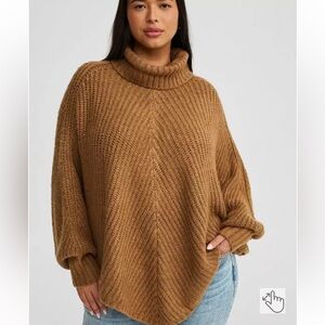 Torrid Camel Cowl Neck Sweater